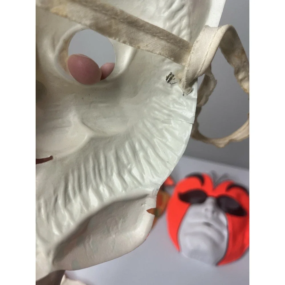 Vtg Halloween Mask Lot Cat, Tiger, Steve Miller, Asian